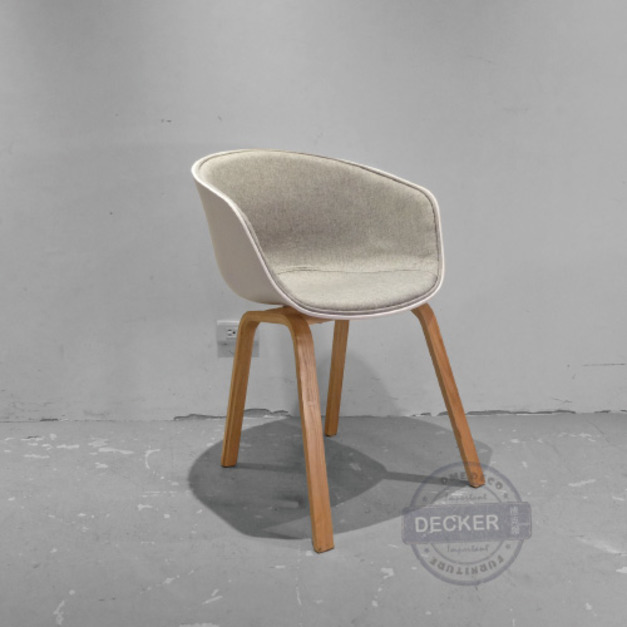 喬亞麻布餐椅 (白) -  簡約設計 舒適休閒椅 轉印鐵件