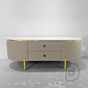 羅爾大茶几 - 霧面岩板 鍍金奢華設計 藝術空間