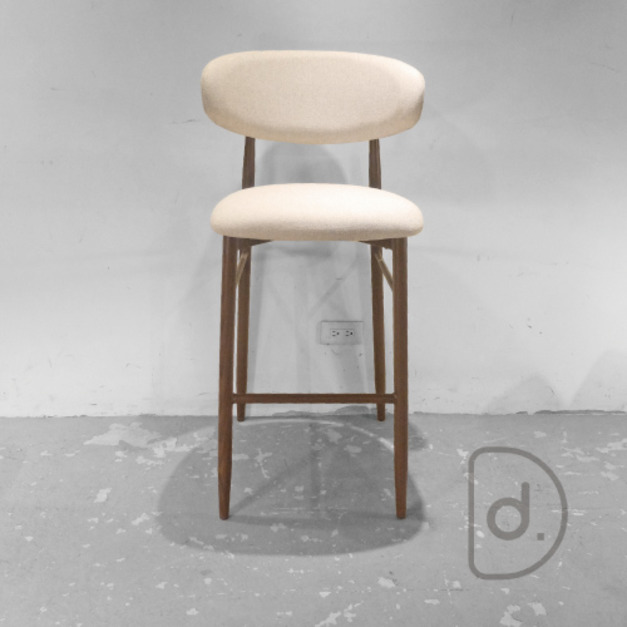 亨特吧台椅 (米白麻布) - 舒適加厚軟墊 現代北歐風 轉印鐵件