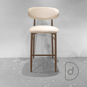 亨特吧台椅 (米白麻布) - 舒適加厚軟墊 現代北歐風 轉印鐵件