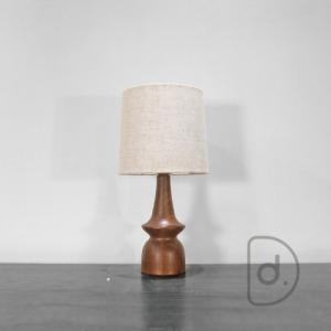 樁桌燈 (麻布) - 轉印木紋 浪漫氣氛 麻布燈罩 擺飾小燈