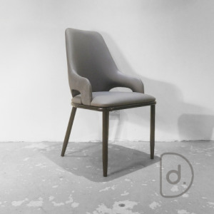 [Last] 江東餐椅 (灰) - 扶手餐椅 設計皮革 簡約藝術