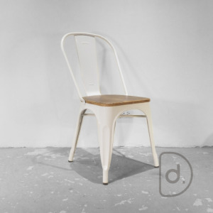 [Last] Tolix木板餐椅 (白) - 經典工業風家具