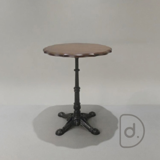 古意圓餐桌 (花邊/平邊) - 訂製餐桌 四爪鑄鐵桌腳 實木圓桌