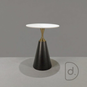 金鳴邊几 50cm - 奢華金色 優雅大理石 藝術家具