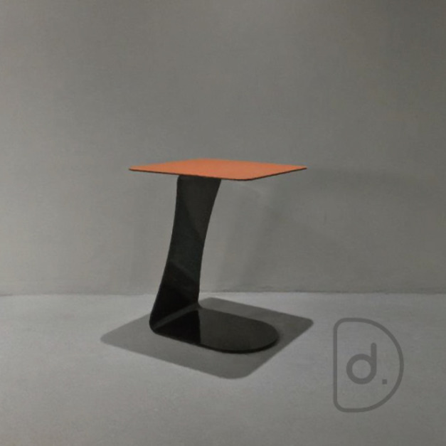 Z鋼皮几 (深/淺/灰) - ㄈ型邊几 皮革小茶几 沙發邊桌