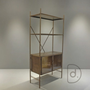 古金收納層架 - 時尚暗金 鐵件玻璃櫃 藝術家具