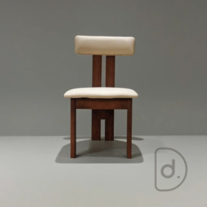 三角實木餐椅 (胡桃木色) - 實木設計 藝術家具