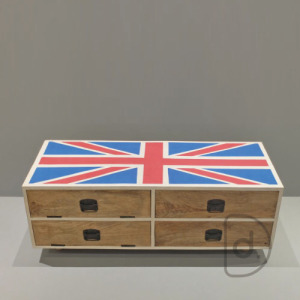 英倫國旗茶几 120cm - 英式復古風格 實木家具 收納矮櫃邊桌