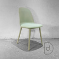 朵拉皮墊餐椅 (綠/灰) - 美型設計 皮質軟墊 彩色北歐