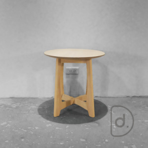 叉字木几(洗白木) 48cm - 全實木家具 北歐風格 邊桌小茶几