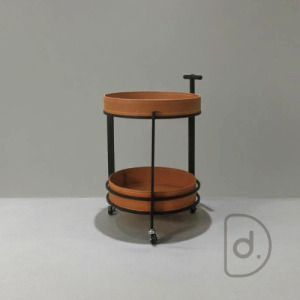 里蒙雙層邊几 (咖/橘咖) - 現代設計 移動小桌 愛馬仕橘 仿皮革小几