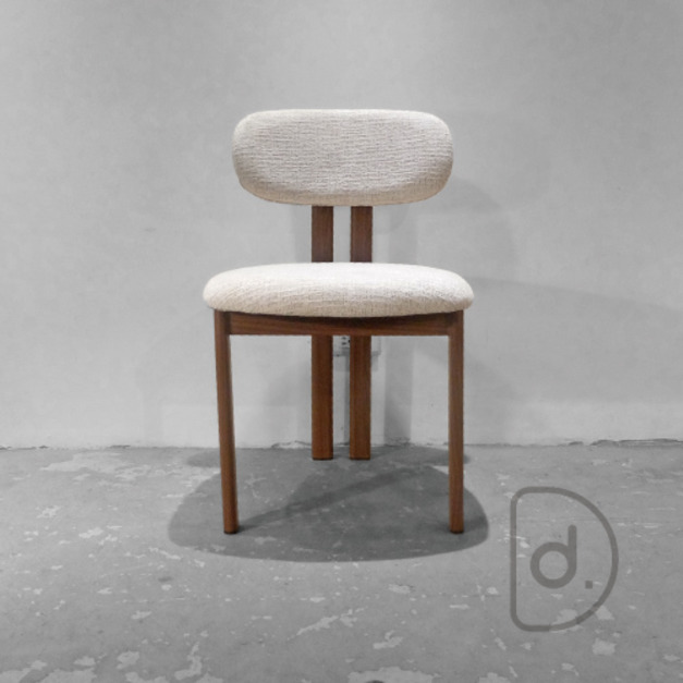 三角餐椅 (原木色/胡桃木色) - 轉印鐵件 軟墊餐椅 舒適設計