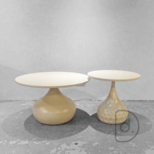 朵芙茶几組 (白/黑) - 設計家具 大小雙圓 藝術鐵件