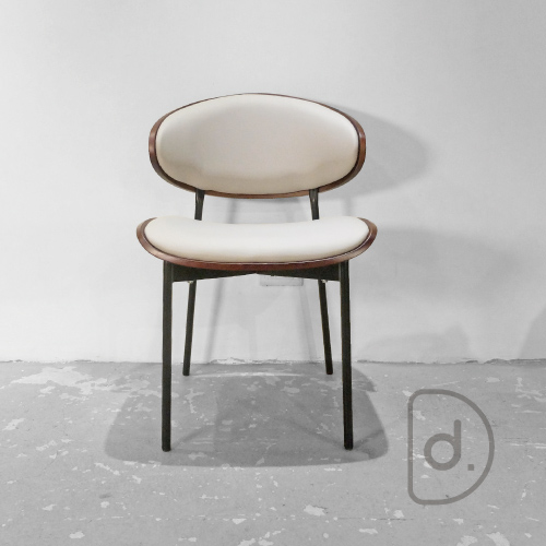 莫西餐椅 (灰皮) - 曲木板設計 皮革厚軟墊 舒適餐椅