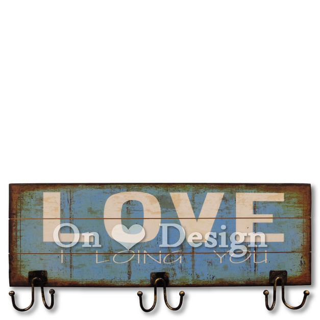 工業風格掛飾 壁掛 英文字意造型壁掛架 LOVE - 藍 (3種款式)