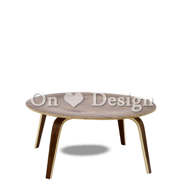 北歐風格 經典設計  客廳 咖啡桌 木頭圓型 茶几-胡桃色 86CM