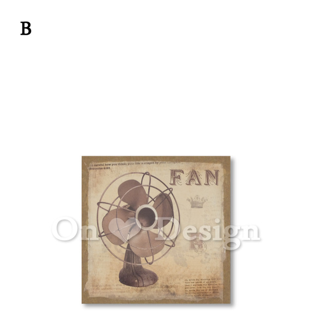 工業風格擺飾 壁掛 仿舊 麻布掛飾 B款 - FAN (4種款式)