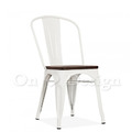 法國復古LOFT工業風tolix a chair 經典鐵椅 餐椅 帶榆木 木版-白_1