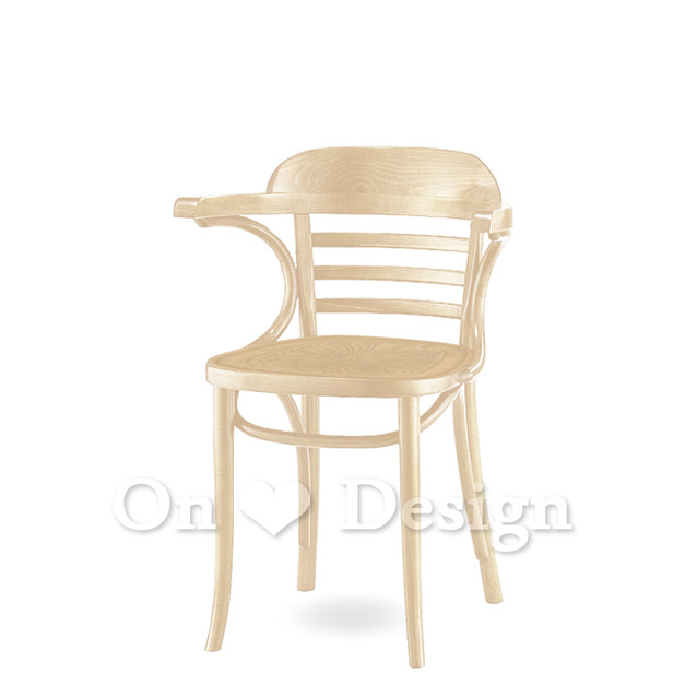 歐洲進口品牌 POLISH FAMEG Furniture 設計款 B-165/3 彎木扶手餐椅 - 原木色