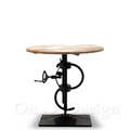 LOFT工業風格 RH風格 虎克 鑄鐵 升降圓桌-75CM 原木色