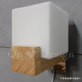 充滿北歐風味 極簡 實木 橡木 方糖 玻璃壁燈 (On Design 推薦)_2