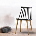 特價商品- 北歐風格 小清新 餐椅 線條 多彩 溫莎椅 -黑色_2