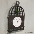 Loft 北歐 鐵件 風格 客廳 走廊掛鐘 趣味設計 鳥籠 鐘擺 掛鐘 時鐘 - 咖啡色_3