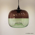 法式 LOFT 復古 玻璃燈罩 系列 通道燈 雙色 南瓜 玻璃 吊燈 -綠色_4