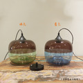 法式 LOFT 復古 玻璃燈罩 系列 通道燈 雙色 南瓜 玻璃 吊燈 -藍色_7