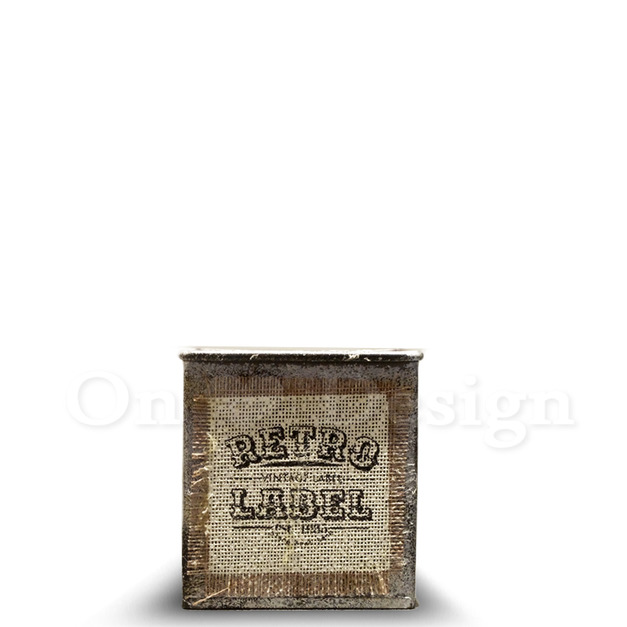 VINTAGE  CAN 工業風格擺飾 仿舊 麻布 方形 收納瓶罐  - RETRO - C (3種款式)