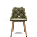 LUXURY 法式 復古 工業風 鐵 餐椅 喬瑟夫 格菱紋 餐椅 -墨綠色 皮革