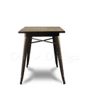 LOFT 工業風 tolix 100％餐桌 書桌 榆木鐵桌 60CM 方桌-鏽色