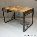 LOFT 工業家具 法式 復古工業 回收木 可法書桌-120_5