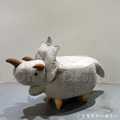 LOFT 工業風家具 可愛動物系列 走廊凳 三角龍 恐龍 矮凳 米色皮 -特價商品_3