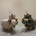 LOFT 工業風家具 可愛動物系列 走廊凳 三角龍 恐龍 矮凳 米色皮 -特價商品_7