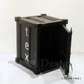 印度手工 公業家具 貨櫃 集裝箱收納櫃 鐵件邊櫃 造型床頭櫃 邊櫃 床頭櫃MINI版 - 黑_4