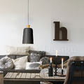 北歐設計 風格 實木 鋁製工業 客廳 餐廳 吊燈 高帽子吊燈-黑色_1