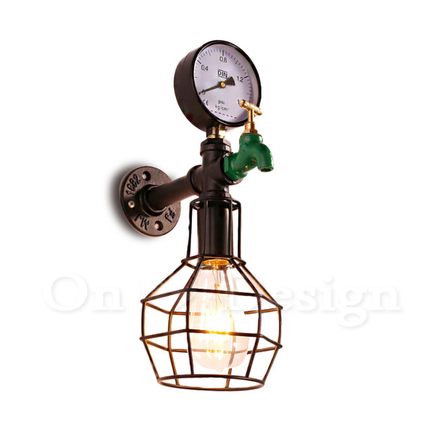 LOFT 工業風格 超粗曠 氣壓表 車庫水管 壁燈(On Design 推薦)