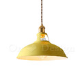 特價-Loft 工業風 倉庫風 美式鄉村 餐廳燈 玄關燈 黃銅鍋蓋吊燈-黃色