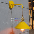 Loft 多彩 輕工業風 倉庫風 美式鄉村 走道燈 玄關燈 三角 壁燈-黃色_7
