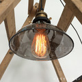 RH 風格 Loft 復古酒吧 工業玻璃鍋蓋吊燈煙燻色-20CM 小號_4