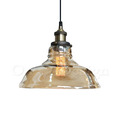 RH 風格 Loft 復古酒吧 工業玻璃鍋蓋吊燈 琥珀色-28CM 中號