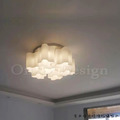 北歐 簡約風格 客廳主燈 口吹玻璃 奶白 雲朵 吸頂燈-6燈_3