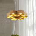 北歐風格 客廳 餐廳 吊燈 實木 LED 蜂巢 圓吊燈 - 48CM_1