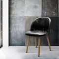 北歐 小清新 普普風格 可愛 莎莉 餐椅 休閒椅-黑皮_1