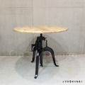 美式 LOFT工業風格 RH風格 鑄鐵 布朗 升降 實木圓桌-90CM_4
