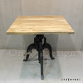 LOFT工業家具 布朗木面 鑄鐵 升降 餐桌 實木方桌-70CM_3