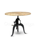 美式 LOFT工業風格 RH風格 鑄鐵 布朗 升降 實木圓桌-90CM