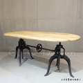 LOFT工業風格 RH風格 經典製 布朗升降餐桌-180CM_3